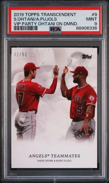 2019 Topps Albert Pujols/Shohei Ohtani Transcendent VIP Party Shohei Ohtani On Demand #9 card image