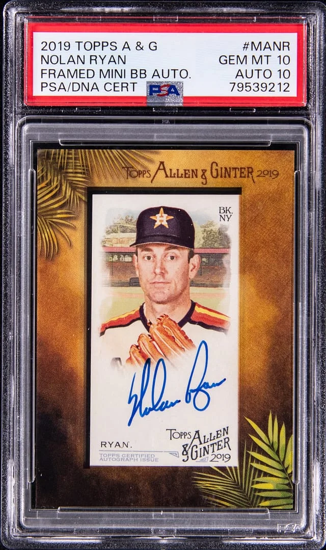 2019 Topps Allen & Ginter Nolan Ryan Framed Mini Baseball Autographs #MANR card image
