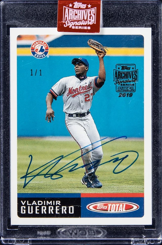 2019 Topps Archives Vladimir Guerrero Sr. Retired Signatures 2002 Topps Total #TTC18 card image