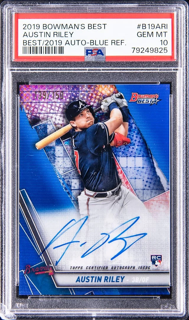 2019 Topps Austin Riley Bowman's Best Best of 2019 Autograph Blue Refractor #B19-ARI card image