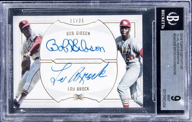 2019 Topps Bob Gibson/Lou Brock Dual Definitive Dual Auotgraph #DAC-GB card image