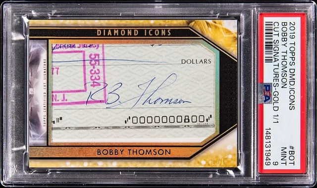 2019 Topps Bobby Thomson Diamond Icons Cut Signatures Gold #CS-BOT card image