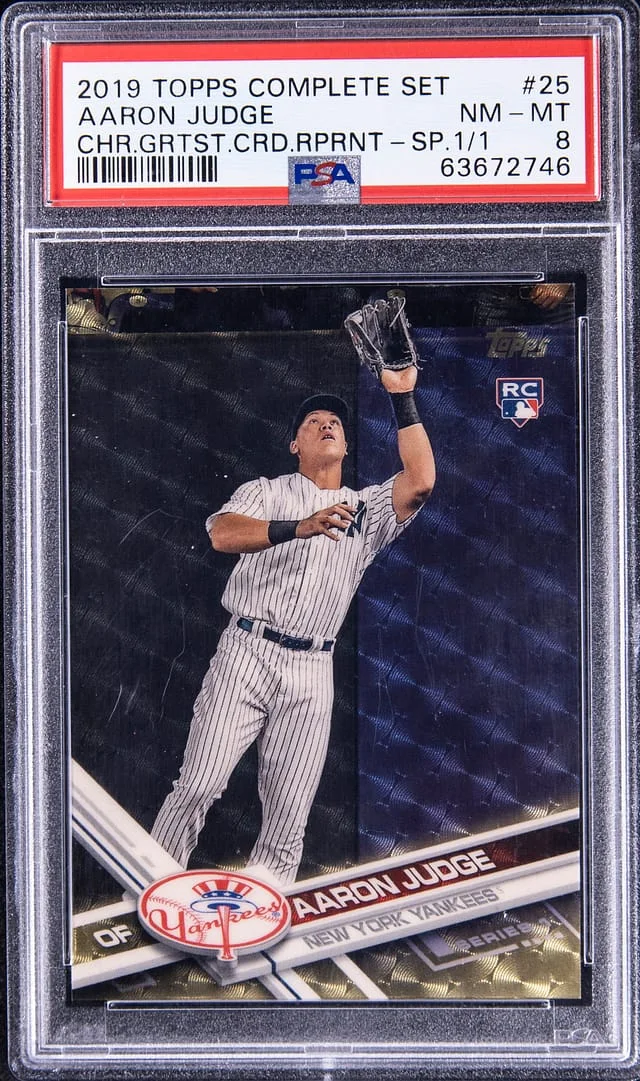 2019 Topps Chrome Aaron Judge Complete Set Greatest Card Reprint SP #25 card image