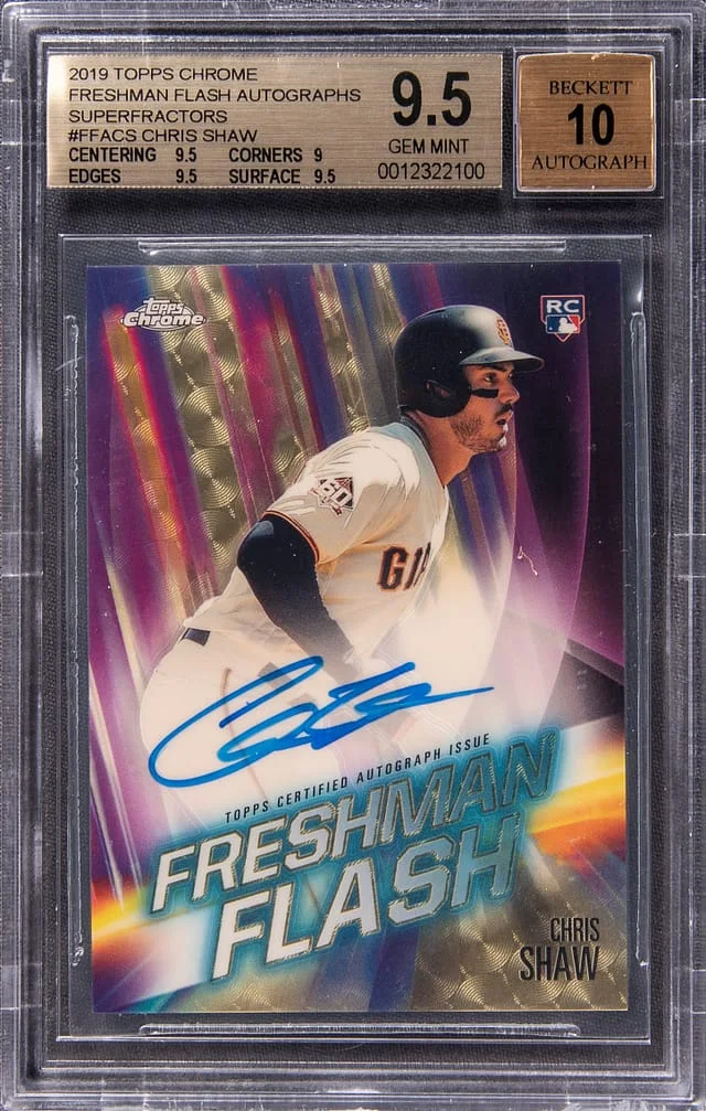 2019 Topps Chrome Chris Shaw Freshman Flash Autograph Superfractor #FFA-CS card image