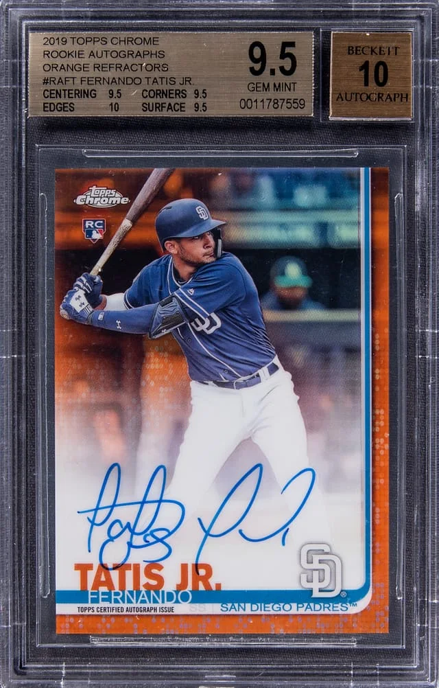 2019 Topps Chrome Fernando Tatis Jr Autograph Orange #RA-FT card image