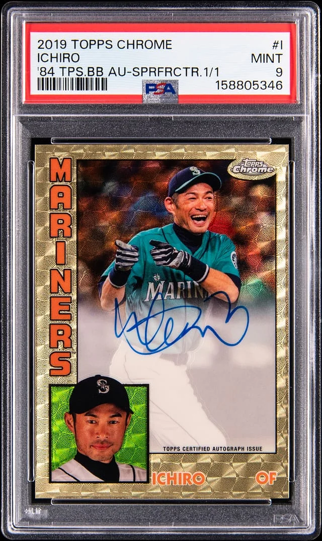 2019 Topps Chrome Ichiro 1984 Topps Baseball Autograph Superfractor #84TCA-I card image
