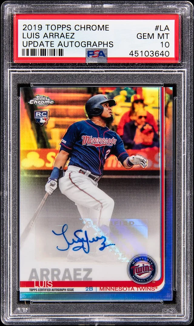 2019 Topps Chrome Luis Arraez Autograph #CUA-LA card image
