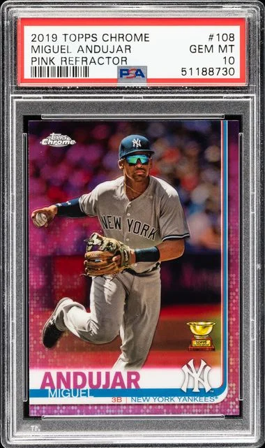 2019 Topps Chrome Miguel Andujar Pink Refractor #108 card image