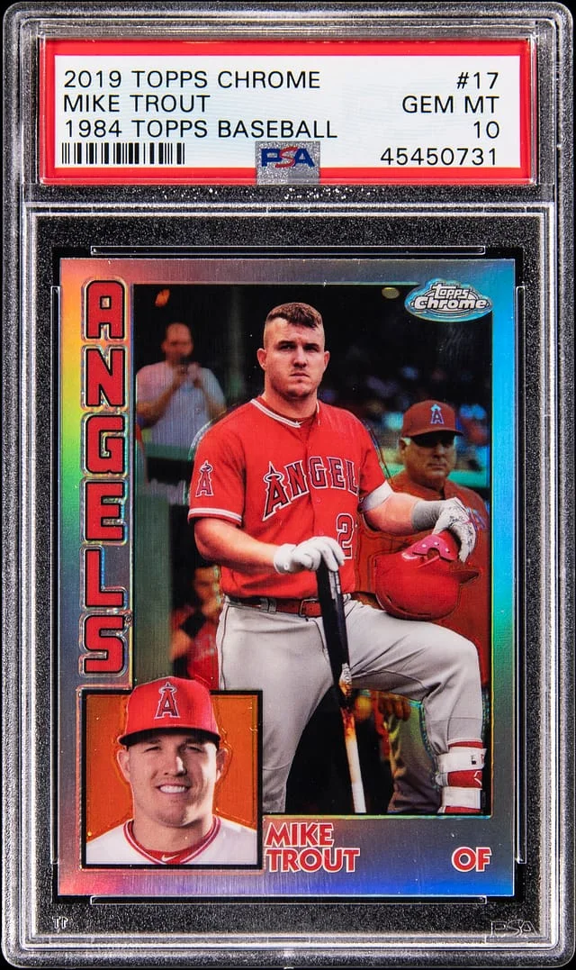 2019 Topps Chrome Mike Trout 1984 Topps Baseball #17 card image