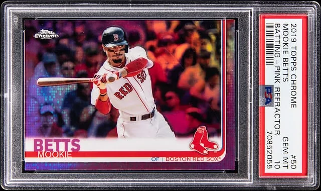 2019 Topps Chrome Mookie Bets Pink Refractor #50 card image