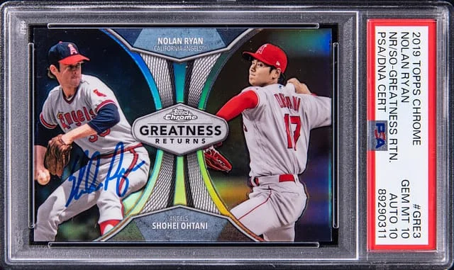 2019 Topps Chrome Nolan Ryan/Shohei Ohtani Greatness Returns #GRE3 card image