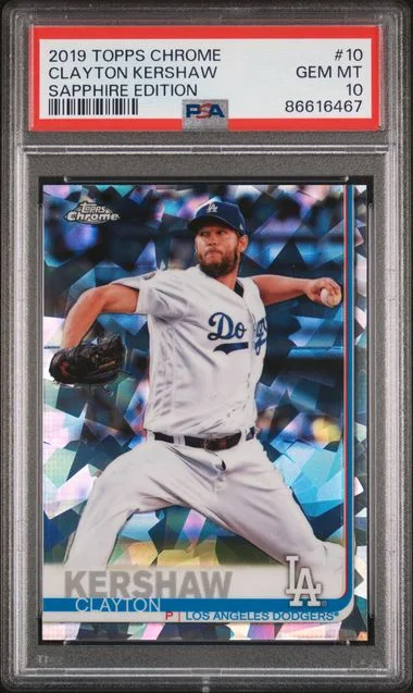 2019 Topps Chrome Sapphire Edition Clayton Kershaw #10 card image