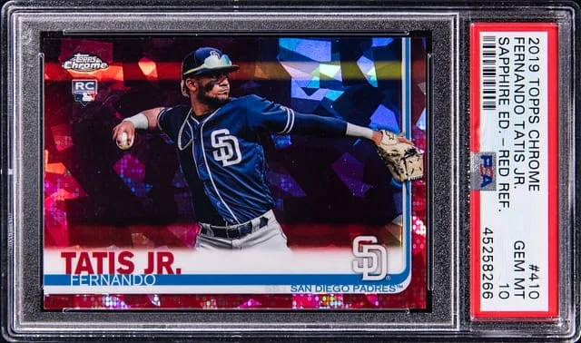 2019 Topps Chrome Sapphire Edition Fernando Tatis Jr. Red Refractor #410 card image