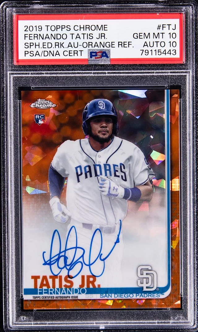 2019 Topps Chrome Sapphire Edition Fernando Tatis Jr. Autograph Orange Refractor #CSA-FTJ card image