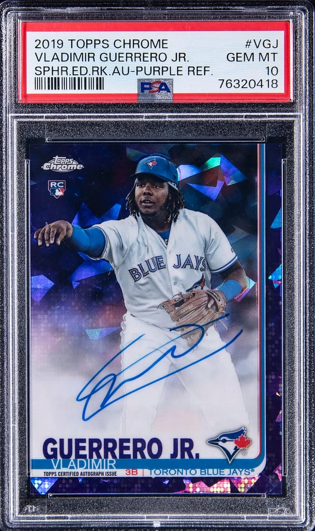 2019 Topps Chrome Sapphire Edition Vladimir Guerrero Jr. Autographs Purple Refractor #CSA-VGJ card image