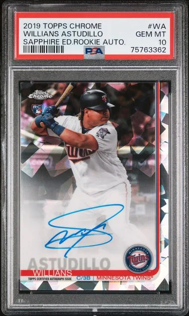 2019 Topps Chrome Sapphire Edition Willians Astudillo Autograph #CSA-WA card image