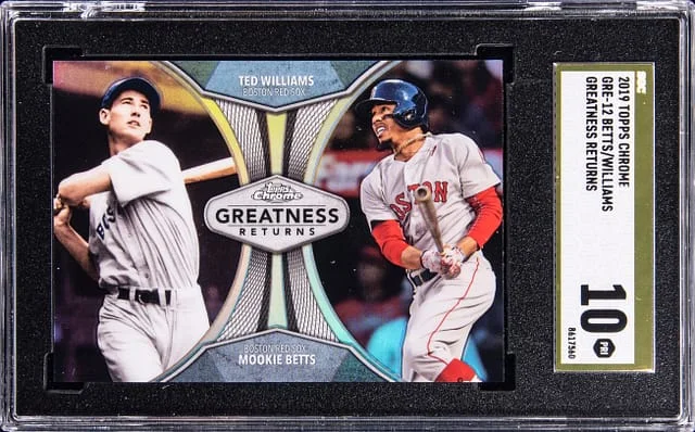 2019 Topps Chrome Ted Williams/Mookie Betts Greatness Returns #GRE-12 card image