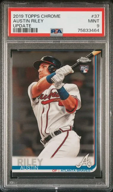 2019 Topps Chrome Update Austin Riley Pink Refractor #37 card image
