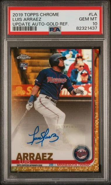 2019 Topps Chrome Update Autographs Gold Refractor La Luis Arraez #no-number card image