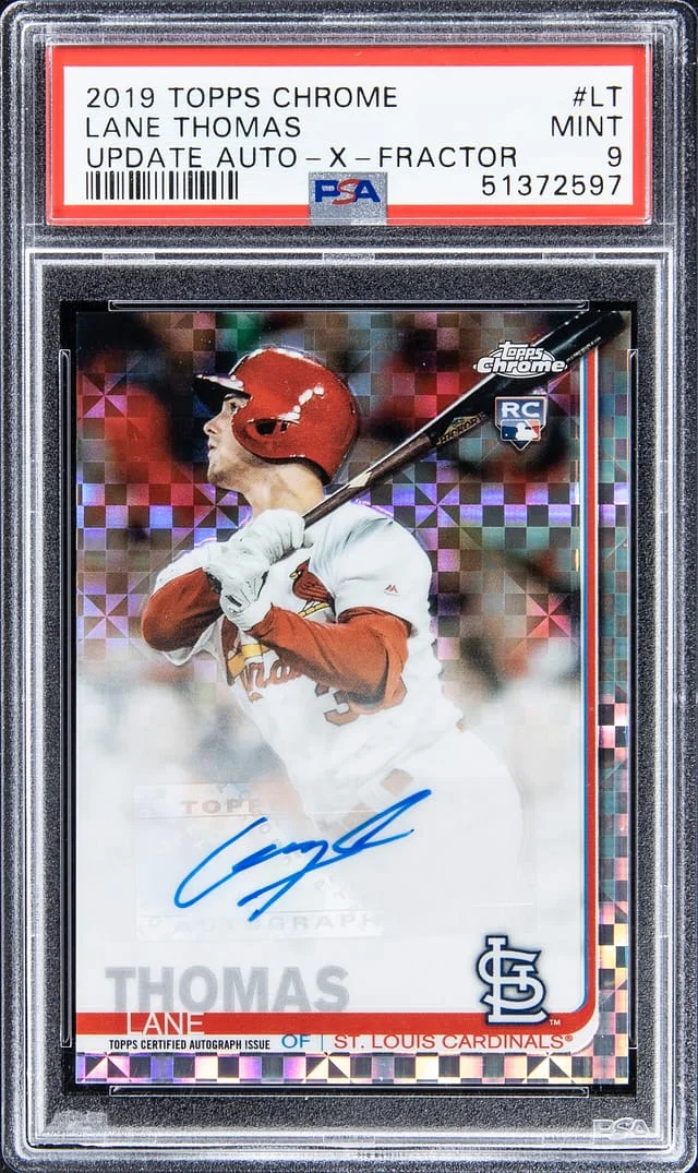 2019 Topps Chrome Update Lane Thomas Autograph X-Fractor #CUA-LT card image