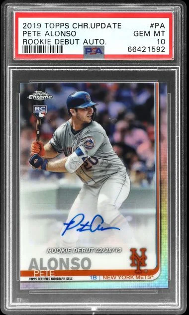 2019 Topps Chrome Update Pete Alonso Debut Autograph #PA card image