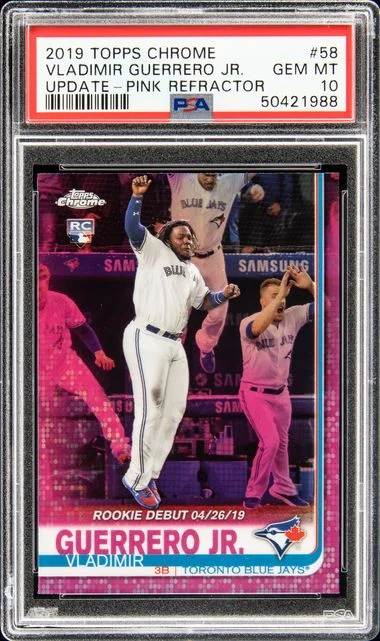 2019 Topps Chrome Vladimir Guerrero Jr. Pink Refractor #58 card image