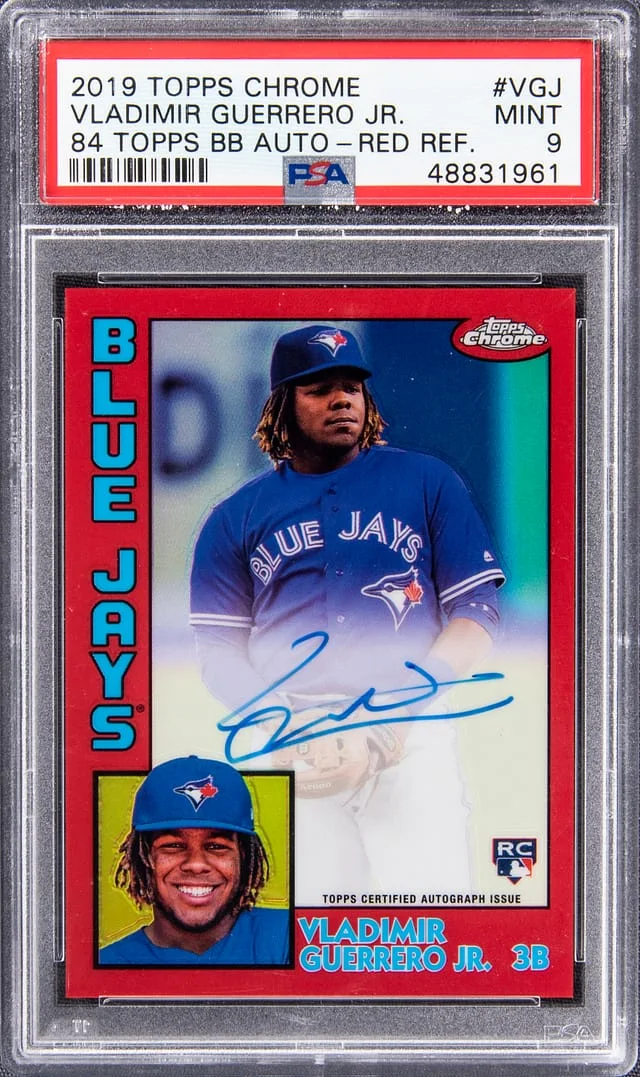 2019 Topps Chrome Vladimir Guerrero Jr. 84 Topps Baseball Autographs Red Refractor #84TCA-VGJ card image