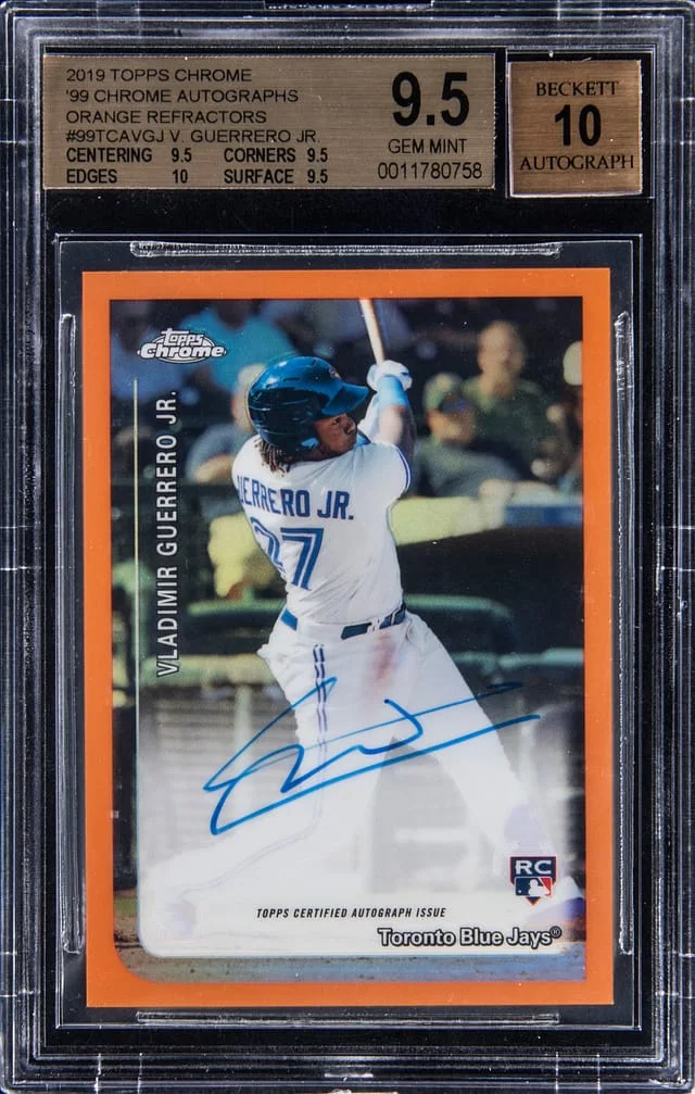 2019 Topps Chrome Vladimir Guerrero Jr. 99 Chrome Autograph #99TCA-VGJ card image