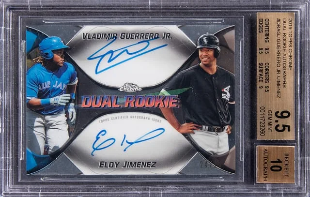 2019 Topps Chrome Vladimir Guerrero Jr, Eloy Jimenez Dual Dual Autograph #DRA-GJ card image
