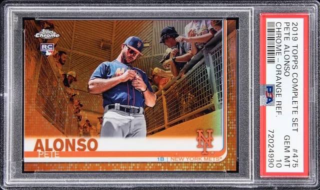 2019 Topps Complete Set Pete Alonso Chrome Orange Refractor #475 card image