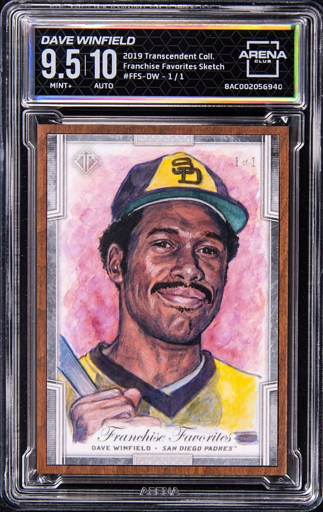 2019 Topps Dave Winfield - AC MINT+ 9.5, AC 10 Transcendent Collection Franchise Favorites Sketch #FFS-DW card image