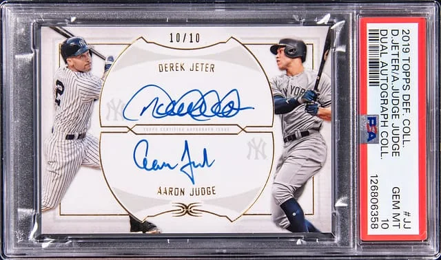 2019 Topps Derek Jeter/Aaron Judge Definitive Collection Dual Autograph Collection #DAC-JJ card image