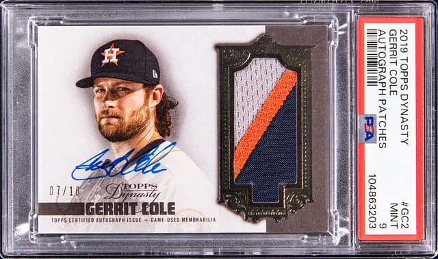 2019 Topps Dynasty Garrit Cole Autograph Patches #GC2 card image