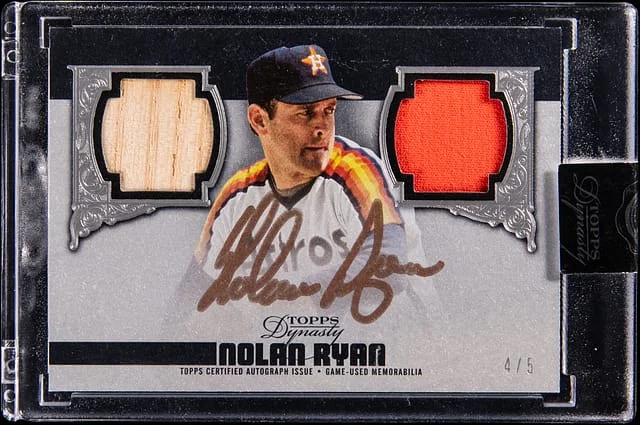 2019 Topps Dynasty Nolan Ryan Dual Relic #ADR-NT card image