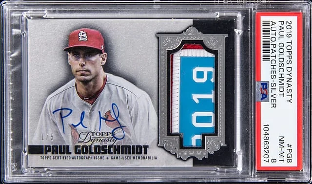 2019 Topps Dynasty Paul Goldschmidt Autograph Patches Silver #PG8 card image