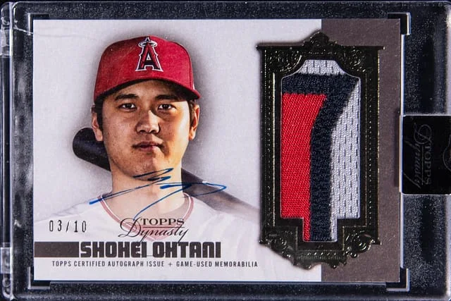 2019 Topps Dynasty Shohei Ohtani Autographed Patches #DAP-SO3 card image