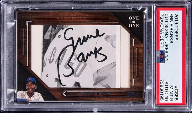 2019 Topps Ernie Banks Cut Signatures 1/1 #CSEB card image