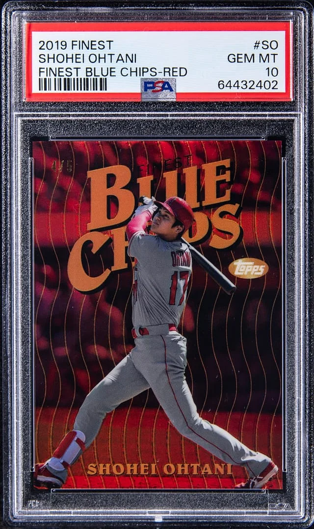 2019 Topps Finest Shohei Ohtani Blue Chips Red Refractor #FBC-SO card image