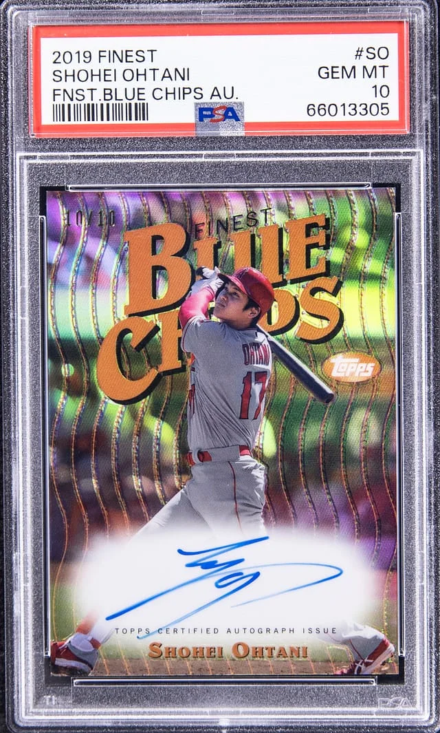 2019 Topps Finest Shohei Ohtani Finest Blue Chips #SO card image