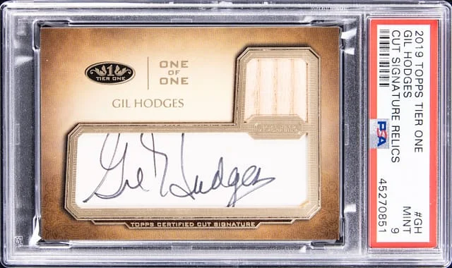 2019 Topps Gil Hodges Tier One Cut Signature Relics #T1CSR-GH card image