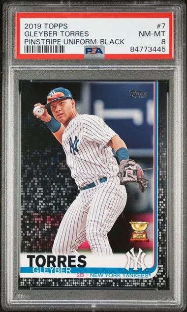 2019 Topps Gleyber Torres Pinstripe Uniform-Black #7 card image