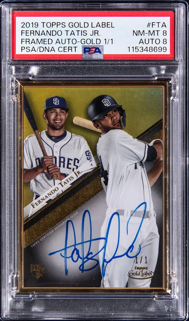 2019 Topps Gold Label Fernando Tatis Jr. Framed Autograph-Gold #FTA card image