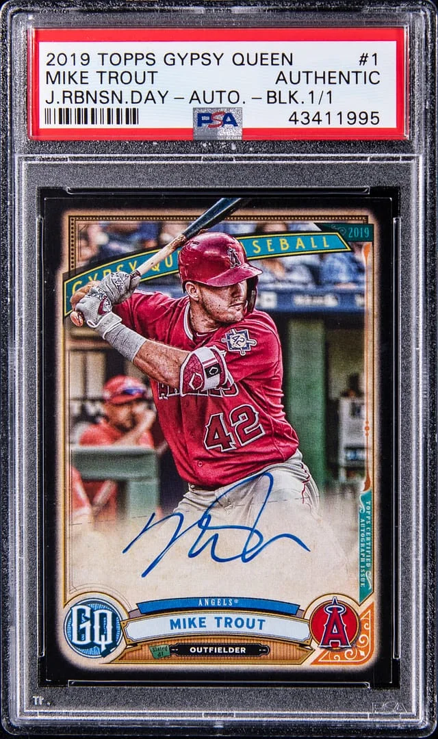 2019 Topps Gypsy Queen Mike Trout Chrome Red Refractor #1 card image