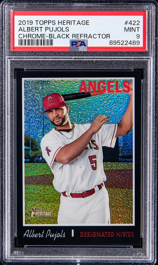 2019 Topps Heritage Chrome Albert Pujols Black Refractor #422 card image