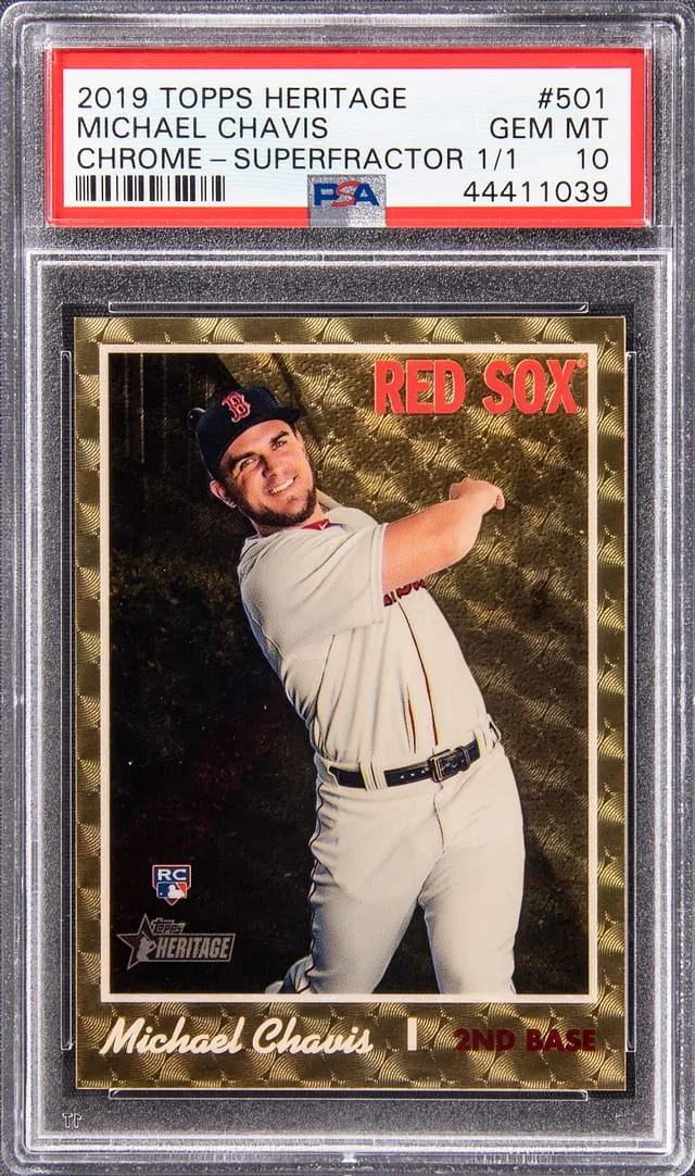 2019 Topps Heritage Chrome Michael Chavis Superfractor #501 card image