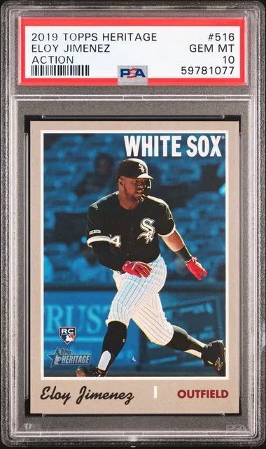 2019 Topps Heritage Eloy Jimenez Action #516 card image