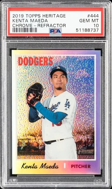 2019 Topps Heritage Kenta Maeda Chrome-Refractor #444 card image