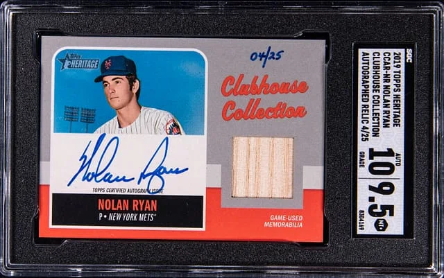 2019 Topps Heritage Nolan Ryan Clubhouse Collection Autograph Relic #CCARNR card image