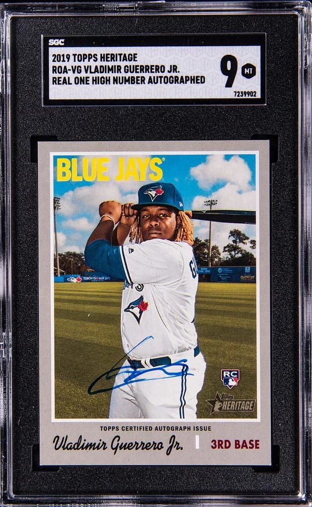 2019 Topps Heritage Real One Vladimir Guerrero Jr. High Number Autographs #ROAVG card image