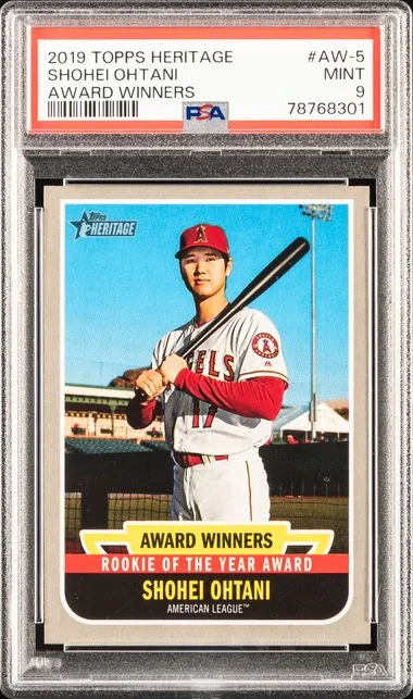 2019 Topps Heritage Shohei Ohtani Award Winners #AW-5 card image